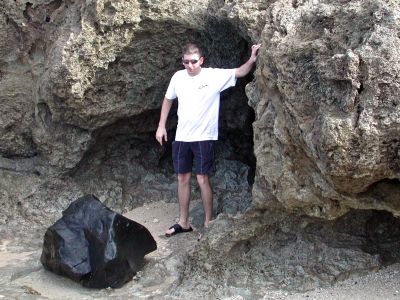 So I climbed down to get to the water, and jumped back out when the wave was coming, it would have been ugly when the next wave hit if I had stayed.  those rocks are all wet