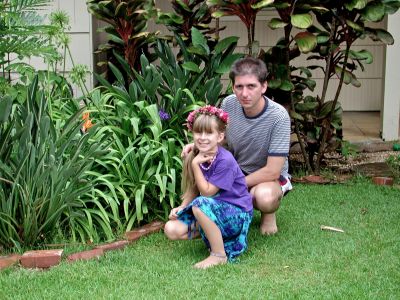 me and megan in the front of the house on hololio