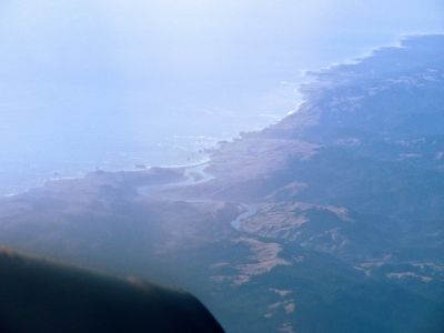 The mouth of the Russian river where it reaches the pacific ocean