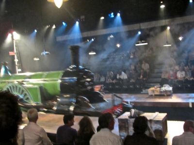 A Show we went to see in the Waterloo train station where, it was called the railway children.  It was good but left at Intermission after this steam train came onth the stage, because of lack of sleep from flying in.