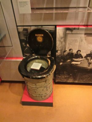 a toilet bucket, that was used in the bunker