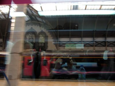 On the train, departing Paddington station for Plymouth, UK