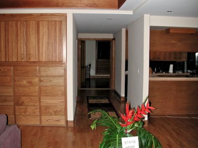 completed lulani house second level looking towards kitchen and master bedroom down the hall