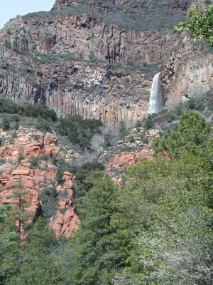 a waterfall up oak creek canyon just out of sedona, az