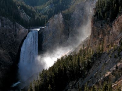 the falls in yellowstone