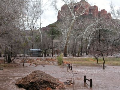 the coop, out in the flooding, now the "creek", speed of water being measured over 20,000 cfs (thats like 20,000 basketballs passing by every second