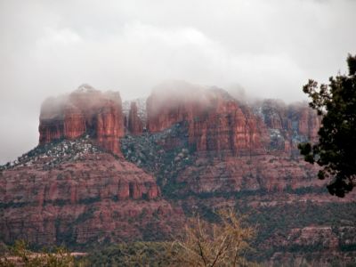 A few days after the major flood, a dusting of snow came to sedona