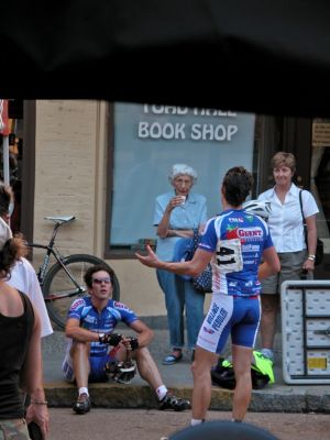 after race shot… i just love this pic, the woman with her coffee