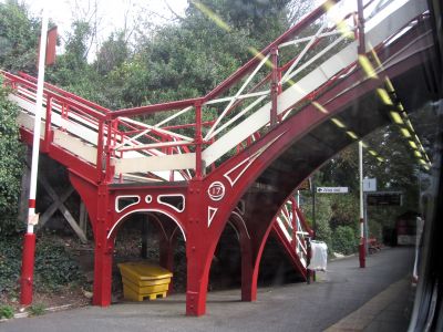 A very old style british over track bridge