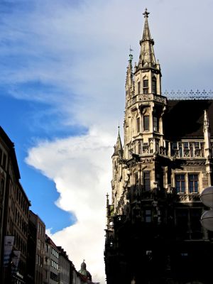 down the side of the new town hall